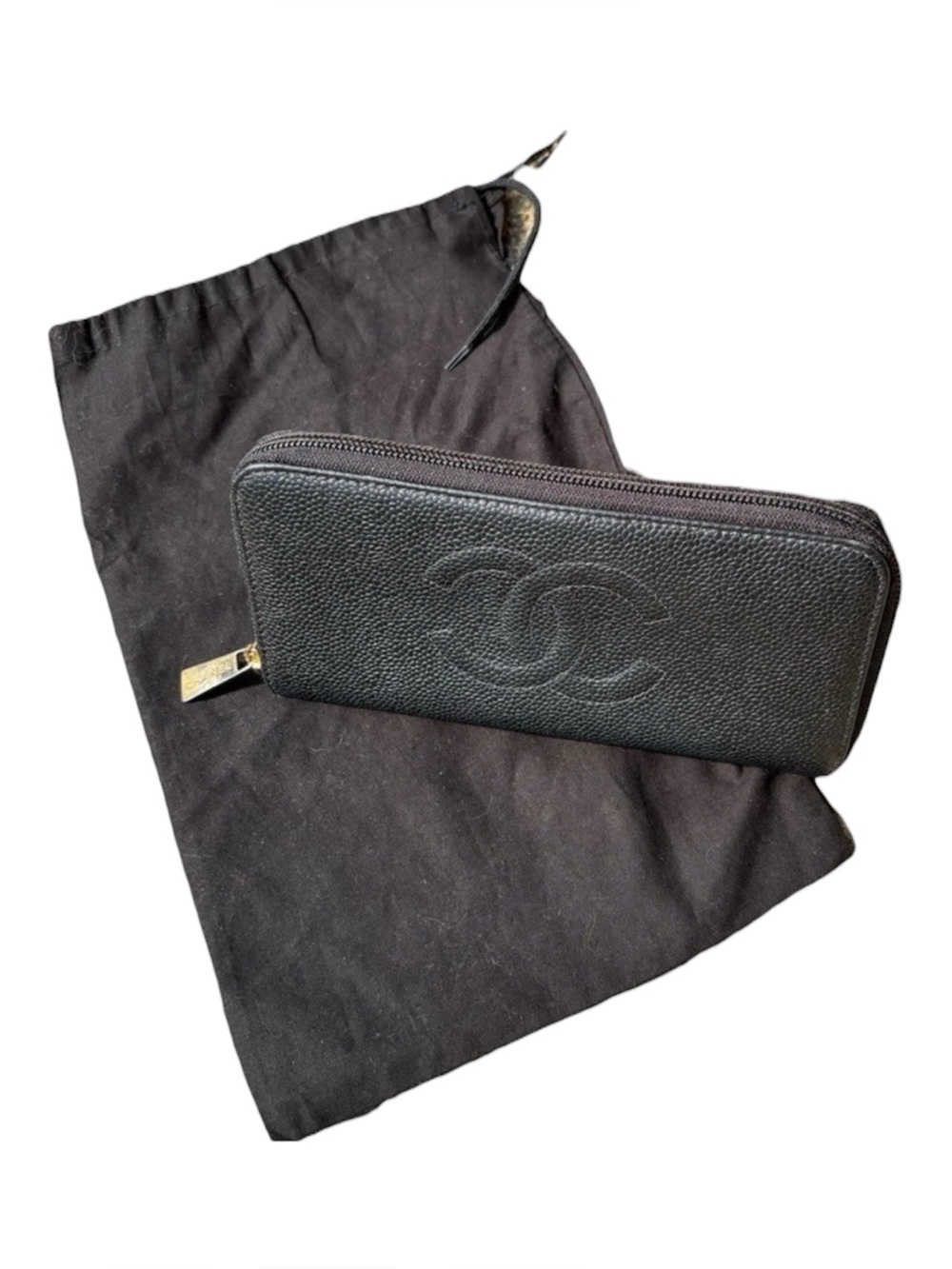 CHANEL Black wallet caviar Leather Zip around Wallet with dust bag - Picture 2 of 16